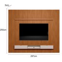 Ver imagem 4 de Painel Ripado para TV 75 Pol. com Bancada 297cm Prime Plus L06 Nature/Off White - Mpozenato