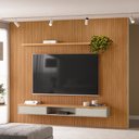 Ver imagem 2 de Painel Ripado para TV 75 Pol. com Bancada 297cm Prime Plus L06 Nature/Off White - Mpozenato