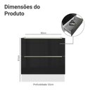 Ver imagem 2 de Balcão de Cozinha 80 cm 2 Gavetas (sem Tampo) Branco/Preto Lux Madesa