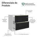 Ver imagem 3 de Balcão de Cozinha 80 cm 2 Gavetas (sem Tampo) Branco/Preto Lux Madesa