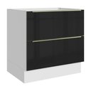 Ver imagem 1 de Balcão de Cozinha 80 cm 2 Gavetas (sem Tampo) Branco/Preto Lux Madesa