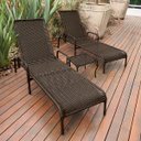 Ver imagem 2 de Kit 2 Espreguiçadeiras Catar com Regulagem e Mesa de Centro para Piscina, Área Externa - Marrom