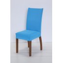 Ver imagem 2 de Kit Capa de Cadeira 6 Peças Sala de Jantar Protege o Estofado Renova o Visual Malha Gel Azul Turques