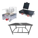 Ver imagem 1 de Kit Lanchonete Mesa de Manipulação 100x55cm + Fritadeira a Gás 1 Cuba + Chapa a Gás 60cm