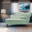 Ver imagem 2 de Recamier Sofá Esquerdo Larissa 120cm Sala Veludo Acqua - Incasa Decor