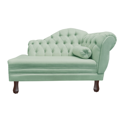 Recamier Sofá Esquerdo Larissa 120cm Sala Veludo Acqua - Incasa Decor