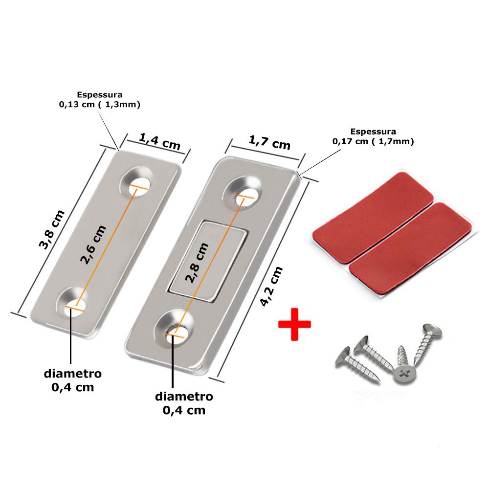 Kit 6 Chapinhas Magnética Imãs Segura Porta Gaveta Armário Fechada - 2