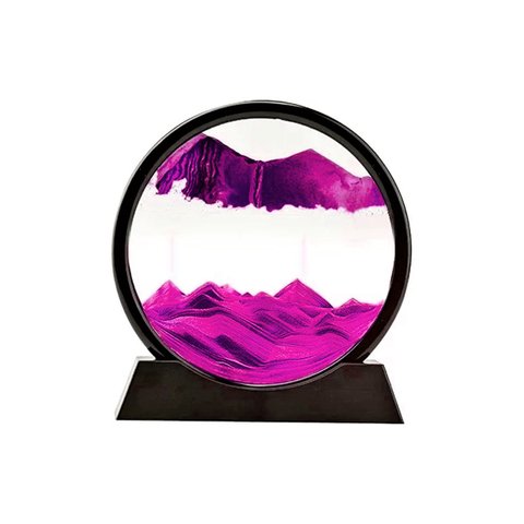 Enfeite de Vidro Interativo Quadro Redondo Decorativo Duna Ampulheta para Quarto Sala Escritório 25c