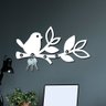 Porta Chaves Organizador 6mm Passarinho Casa em MDF:BRANCO - 1