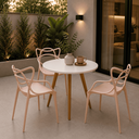 Ver imagem 3 de Conjunto Mesa de Jantar Redonda 70cm com 3 Cadeiras Allegra para Cozinha Sala de Jantar e Apartament