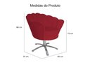 Ver imagem 3 de Poltrona Decorativa Pétala Base Giratória Metal Couro Vermelho Ms Decor