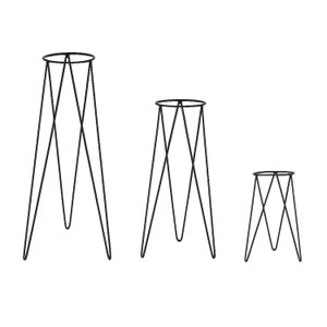 Kit 3 Suportes Tripé de Chão para Vasos de Plantas e Flores - 30cm 45cm 60cm - Ferro