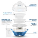 Ver imagem 3 de Elite Gourmet Egc007bl Cozedor de Ovos Elétrico 7 Ovos Azul Clássico