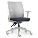 Ver imagem 2 de Kit 2 Cadeiras de Escritório Giratória Diretor Flow F02 Base Cinza Sintético Azul - Lyam Decor