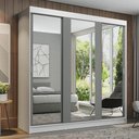 Ver imagem 7 de Guarda-roupa Madesa Reno 3 Porta Correr Espelho Branco Cinza