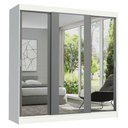 Ver imagem 1 de Guarda-roupa Madesa Reno 3 Porta Correr Espelho Branco Cinza