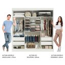Ver mais imagens de Guarda-roupa Madesa Reno 3 Porta Correr Espelho Branco Cinza