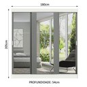 Ver imagem 3 de Guarda-roupa Madesa Reno 3 Porta Correr Espelho Branco Cinza