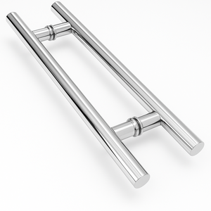 Puxador Duplo Tubular Alumínio 30cm Redondo Porta Pivotante