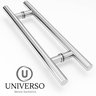 Puxador Duplo Tubular Alumínio 30cm Redondo Porta Pivotante - 3