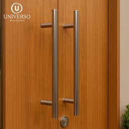 Puxador Duplo Tubular Alumínio 30cm Redondo Porta Pivotante - 6
