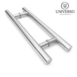 Puxador Duplo Tubular Alumínio 30cm Redondo Porta Pivotante - 4