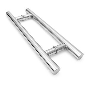 Puxador Duplo Tubular Alumínio 30cm Redondo Porta Pivotante
