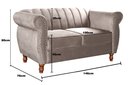 Ver imagem 5 de Conjunto Realeza Sofá com Poltronas Chesterfield Decoração Sala Recepção - Veludo Capuccino