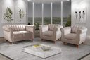 Ver imagem 7 de Conjunto Realeza Sofá com Poltronas Chesterfield Decoração Sala Recepção - Veludo Capuccino