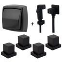 Ver imagem 1 de Kit Ducha Higienica Preta 4 Acabamento Registro + Descarga