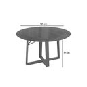 Ver imagem 2 de Mesa de Sala Jantar Elma Madeira Maciça C/tampo Madeirado C/ Vidro 105x105cm Carvalho/off White/