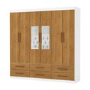 Ver imagem 1 de Guarda-Roupa Cancun 6 Portas 6 Gavetas com Espelho Multimóveis CR35553 Branco/Cinamomo