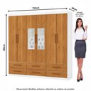 Ver imagem 2 de Guarda-Roupa Cancun 6 Portas 6 Gavetas com Espelho Multimóveis CR35553 Branco/Cinamomo