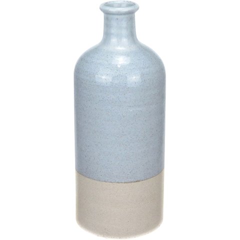 Vaso Decorativo Enfeite Casa Garrafa Home&Co Cerâmica 30x12x12cm Cinza