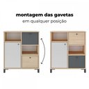 Ver imagem 5 de Armário para Escritório Nordik 1 Porta 2 Gavetas Carvalho/Branco/Grafito - Artany Móveis