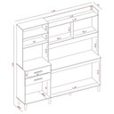 Ver imagem 3 de Cozinha 6 Portas 2 Gavetas MDF MDP 182cm Cinamomo e Branco Selena Gomez