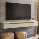 Ver imagem 1 de Rack para Tv até 55 Polegadas Suspenso Uno Off White/cedro - Olivar Móveis