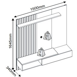 Painel para Tv Tito Griz e Carvalho Nobre - 4