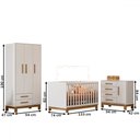 Ver imagem 4 de Quarto Infantil Completo Lion 4 Portas 6 Gavetas Branco - Pnr Móveis