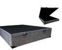 Ver imagem 1 de Cama Báu Box Base Casal Suede Cinza Blindado com Pistão a Gás.