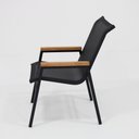 Ver imagem 5 de Cadeira Poltrona Cactos Tela Sling e Alumínio Preto Braço Madeira