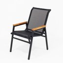 Ver imagem 1 de Cadeira Poltrona Cactos Tela Sling e Alumínio Preto Braço Madeira