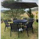 Ver imagem 6 de Cadeira Poltrona Cactos Tela Sling e Alumínio Preto Braço Madeira