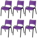 Ver imagem 2 de Cadeira Iso Base Preto Igreja, Escola, Escritório - Violeta Kit 6 Peças