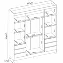 Ver imagem 6 de Guarda Roupa Roupeiro Casal Mônaco 4 Portas 6 Gavetas Espelho e Pés PVC Amêndola Off White Demóbile