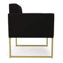 Ver imagem 6 de Kit 2 Poltronas Elisa Suede Preto Base Metálica Industrial Dourada - D'Rossi