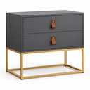 Ver imagem 7 de Mesa Unic 60cm Cabeceira de Cama Quarto Solteiro Base Ferro:Cinza/Dourado