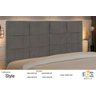 Cabeceira Estofada Box Casal Encosto para Cama Hylux 144x126 Chumbo - 3