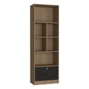 Ver imagem 1 de Estante Livreiro 1 Porta Basculante e 6 Nichos B37 Mell Preto Novam