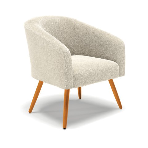 Poltrona Decorativa Pé Palito Castanho Stella Bouclê D03 - D'Rossi